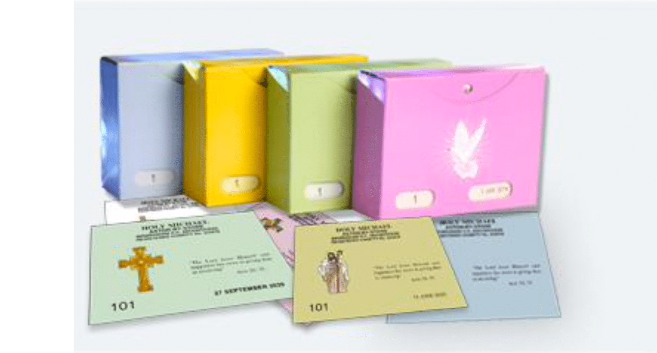Sample pack of coloured boxed envelope sets